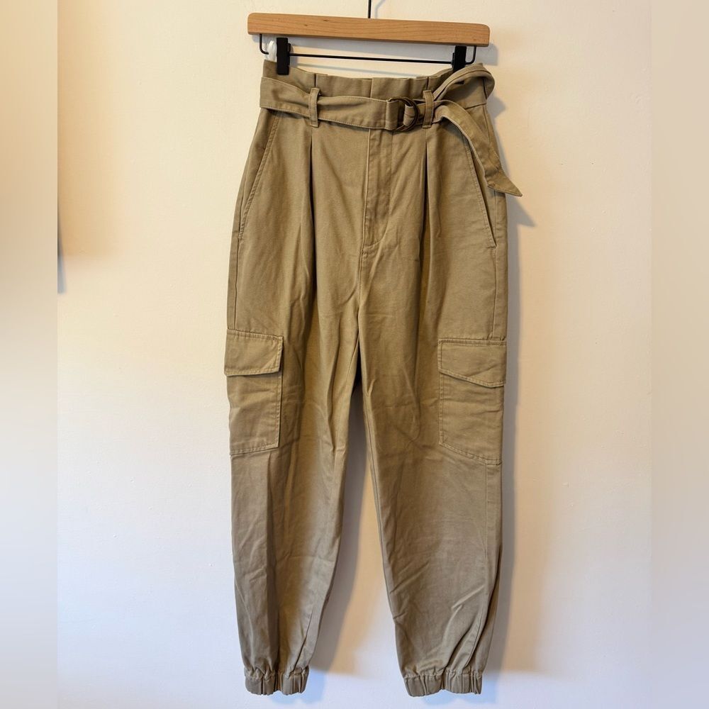 Sunday Best Tan High-Waisted Cargo Pants Size 4